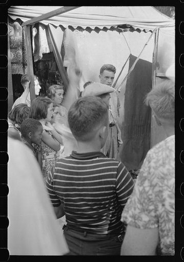 Untitled photo, possibly related to: Spectators at county fair, central Ohio