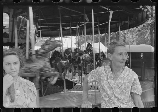 Untitled photo, possibly related to: Spectators at county fair, central Ohio
