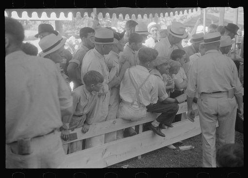 Untitled photo, possibly related to: Spectators at county fair, central Ohio