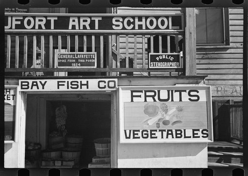 Untitled photo, possibly related to: Fruit sign. Beaufort, South Carolina