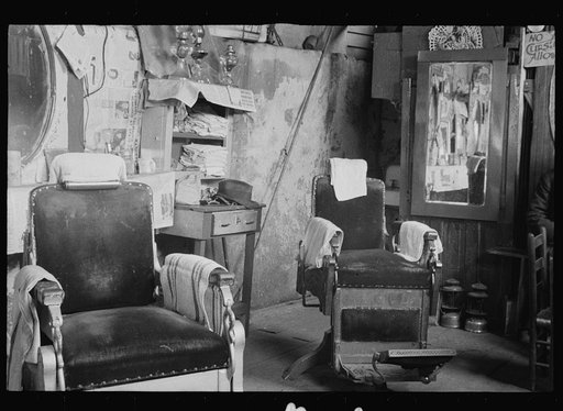 Untitled photo, possibly related to: Negro barber shop. Atlanta, Georgia