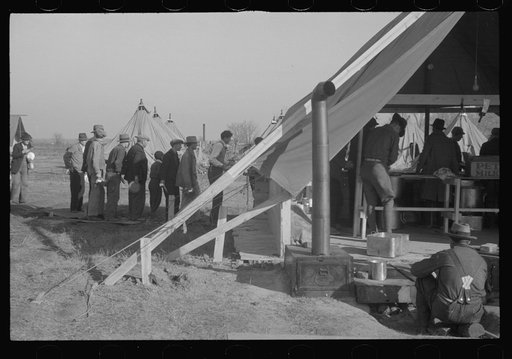 Untitled photo, possibly related to: The kitchen in the camp for white flood refugees at Forrest City, Arkansas