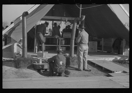 The kitchen in the camp for white flood refugees at Forrest City, Arkansas