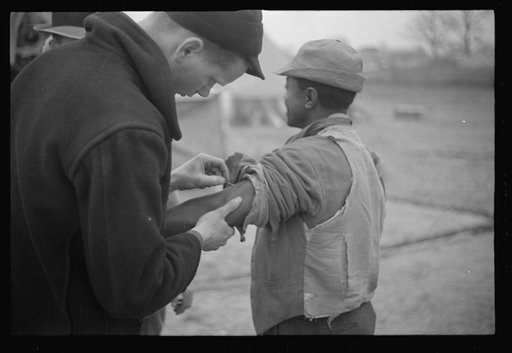 Vaccination in the camp for Negro flood refugees at Marianna, Arkansas