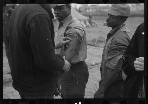 Untitled photo, possibly related to: Vaccination in the camp for Negro flood refugees at Marianna, Arkansas