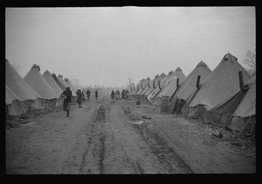 Untitled photo, possibly related to: The kitchen in the camp for white flood refugees at Forrest City, Arkansas