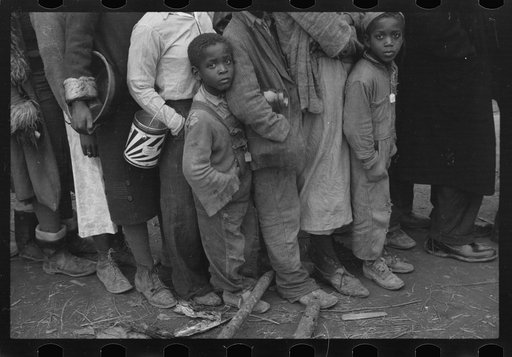 Untitled photo, possibly related to: Flood refugees at mealtime, Forrest City, Arkansas