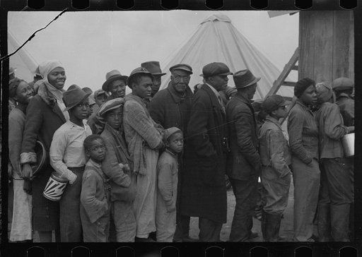 Untitled photo, possibly related to: Flood refugees at mealtime, Forrest City, Arkansas