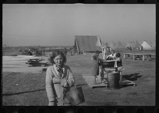 Untitled photo, possibly related to: Facilities for washing in the camp for white flood refugees at Forrest City, Arkansas