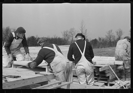 Untitled photo, possibly related to: Carpenter at the Greenbelt Project, Berwyn, Maryland