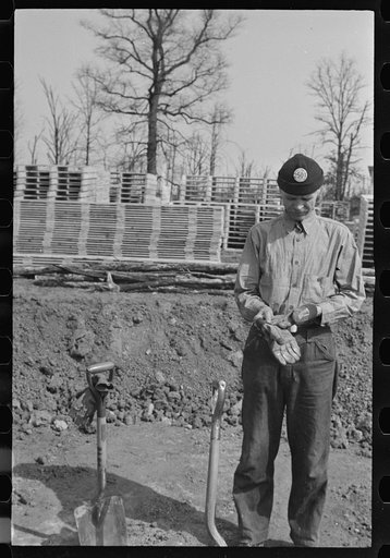 Untitled photo, possibly related to: Work progresses on sewage line near new sewage disposal plant, Berwyn, Maryland