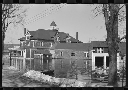 Naples Casino during flood, Sebago Lake, Maine