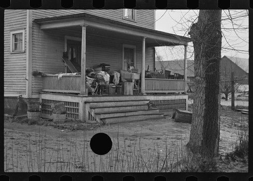 Untitled photo, possibly related to: Flood toll. Household debris to be destroyed by board of health. North Hatfield, Massachusetts