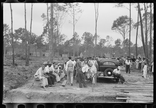 Untitled photo, possibly related to: Negro workmen having lunch, Newport News Homesteads, Virginia