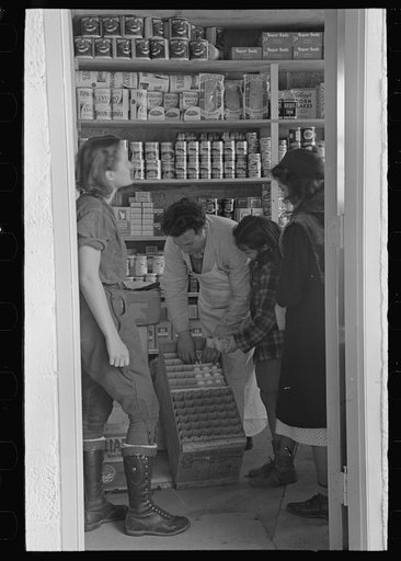 Untitled photo, possibly related to: Scene in the first cooperative store in Jersey Homesteads run by Nathan Dubin, Hightstown, New Jersey
