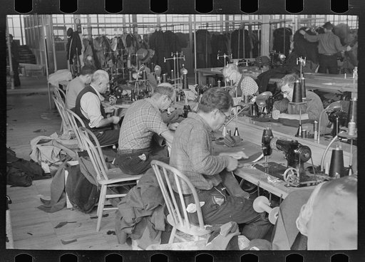 Some of the operators at the Jersey Homesteads garment factory working at their machines for union wages and under union conditions. Hightstown, New Jersey