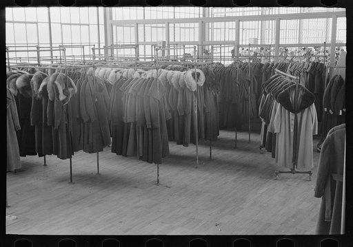Untitled photo, possibly related to: Ladies' coats manufactured at the cooperative garment factory, Hightstown, New Jersey