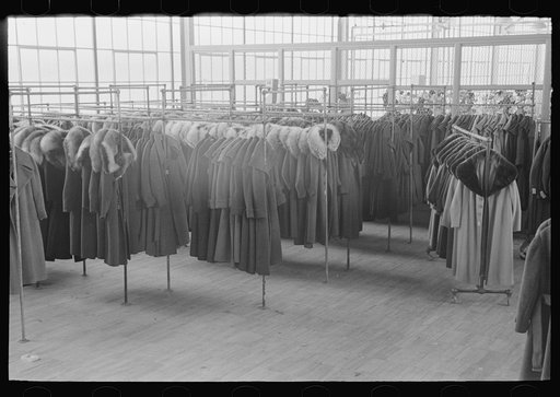 Untitled photo, possibly related to: Ladies' coats manufactured at the cooperative garment factory, Hightstown, New Jersey