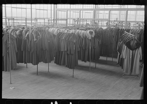 Untitled photo, possibly related to: Ladies' coats manufactured at the cooperative garment factory, Hightstown, New Jersey