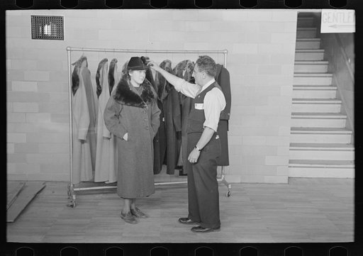 Untitled photo, possibly related to: Ladies' coats manufactured at the cooperative garment factory, Hightstown, New Jersey
