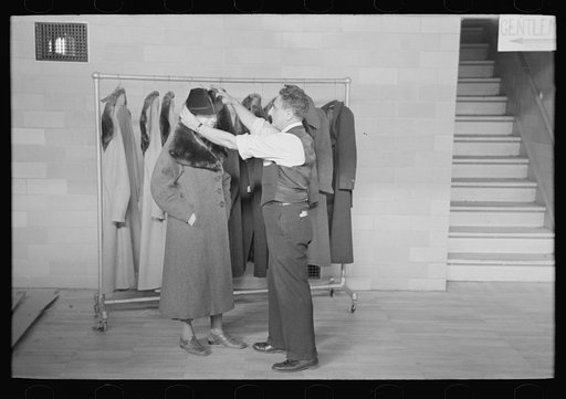 Untitled photo, possibly related to: Ladies' coats manufactured at the cooperative garment factory, Hightstown, New Jersey