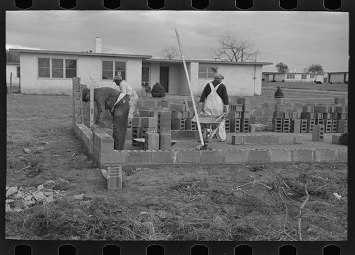 Construction of houses, Jersey Homesteads, Hightstown, New Jersey