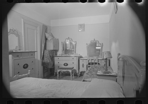 Bedroom of Nathan Katz apartment, East 168th Street, Bronx, New York