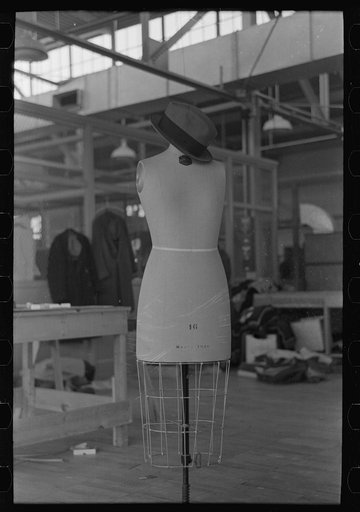 Untitled photo, possibly related to: Closeup of tailor, Jersey Homesteads garment factory, Hightstown, New Jersey
