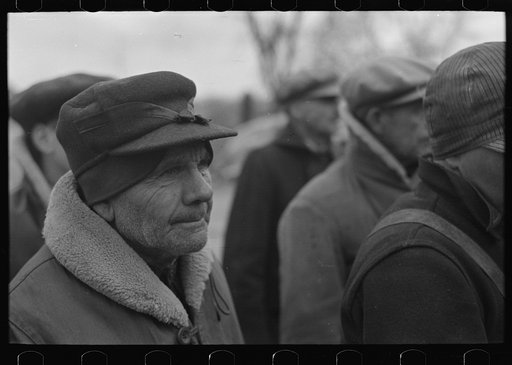 A farmer at a country auction near Aledo, Mercer County, Illinois