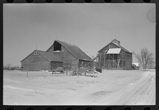 Farm buildings, Rustan brothers' farm, Dickens, Iowa