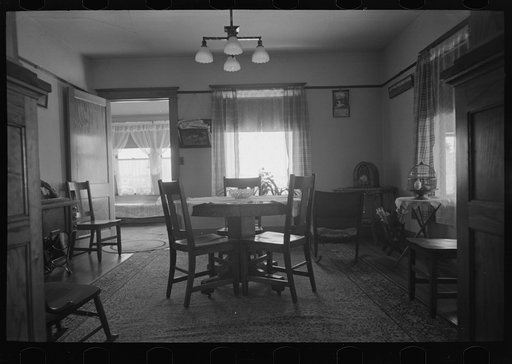 Untitled photo, possibly related to: Corner of living room of Rustan brothers' farmhouse near Dickens, Iowa