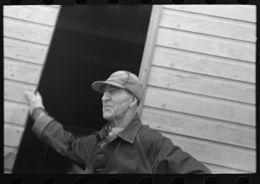 Untitled photo, possibly related to: W.H. Cox, owner-operator of 124-acre farm, Clearcreek Township, Johnson County, Iowa. Only 60 acres of the farm are tillable
