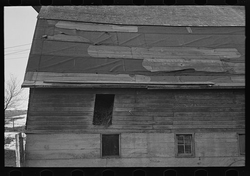 Section of roof of barn on J.E. Herbrandson's farm near Estherville, Iowa