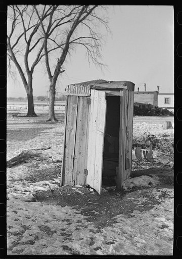 Outhouse in "Shantytown," Spencer, Iowa