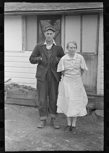 Mr. & Mrs. Austin Fretty on their farm near Armstrong, Iowa. The land is rented from a loan company, and they have started farming with the help of a resettlement loan