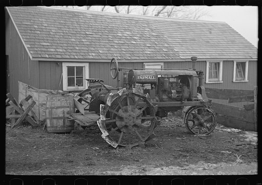 Tractor on Roy Merriott farm near Estherville, Iowa