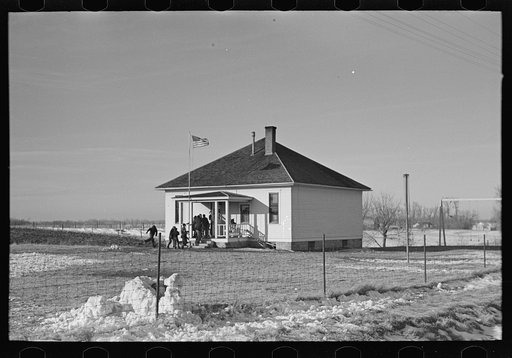 Recess at country school house near Ruthven, Iowa