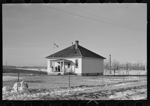 Untitled photo, possibly related to: Recess at country school house near Ruthven, Iowa
