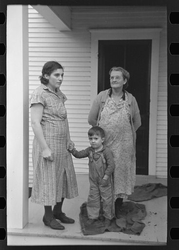Untitled photo, possibly related to: Mrs. Theodore F. Frank, wife of a formerly prosperous farm owner. The farm is now owned by a loan company and the family is left with very little resources