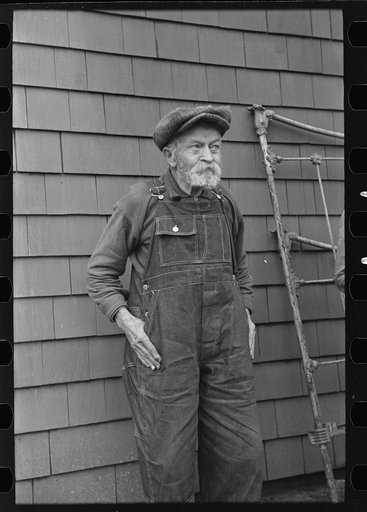 Andrew Ostermeyer, eighty-one years old. One of the original homesteaders. He has lost his farm to loan company. Still works and lives on farm of his son, Miller Township, Woodbury County, Iowa
