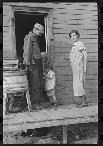 Untitled photo, possibly related to: Family of Glen Cook, who rents his farm from a loan company. Cook's livestock has been cut down considerably due to lack of feed. Little Sioux township, Woodbury County, Iowa