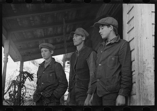 Untitled photo, possibly related to: Alfred Atkinson and two of the eldest sons, near Shannon City, Ringgold County, Iowa