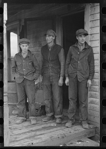 Alfred Atkinson and two of the eldest sons, near Shannon City, Ringgold County, Iowa