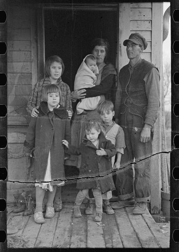 Untitled photo, possibly related to: Part of Alfred Atkinson family, a tenant farmer of eighty acres near Shannon City, Ringgold County, Iowa