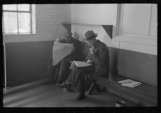 Corner of recreation room, homeless men's bureau, Sioux City, Iowa
