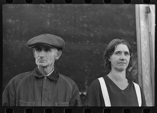 Untitled photo, possibly related to: Mr. and Mrs. Charles Banta, farmers near Anthon, Iowa. They have groceries to last for only ten days unless they sell some of their livestock which is most essential for farming next spring. They hardly have a ton of wheat straw, and all the WPA money has been sp