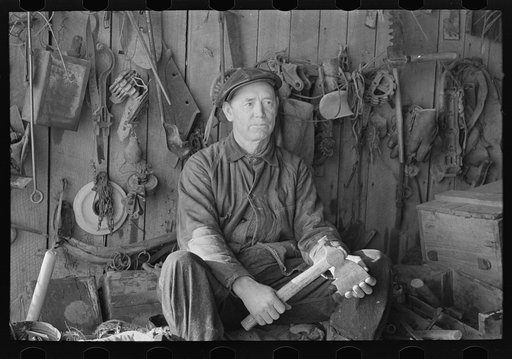 A farmer in his toolhouse, near McLeansboro, Illinois