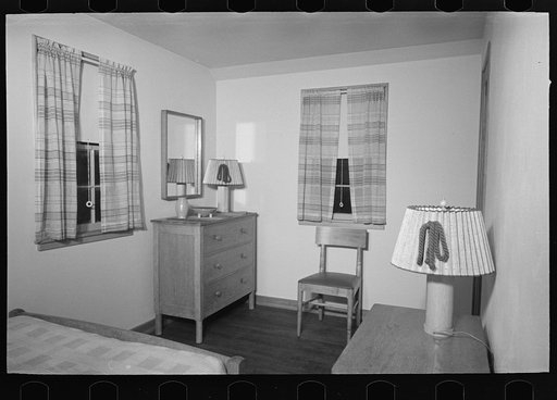 Bedroom in the model house at Greendale, Wisconsin