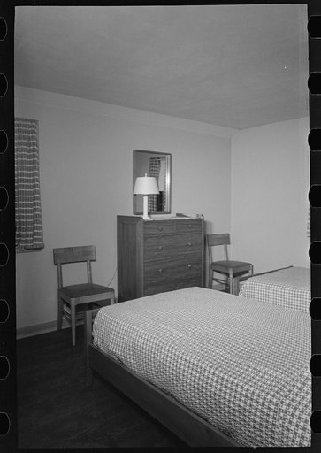 Bedroom in the model house at Greendale, Wisconsin