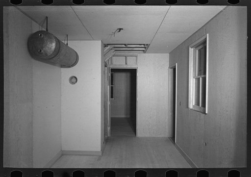Untitled photo, possibly related to: Bedroom in the model house at Greendale, Wisconsin